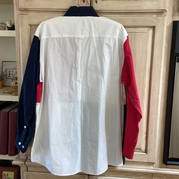 Orvis Colorblock Men's Shirt sz M Red, White, and Blue - Picture 3 of 4